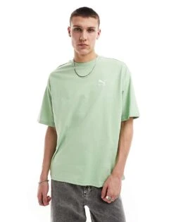 Puma Classics Oversized T-shirt In Green For Unisex