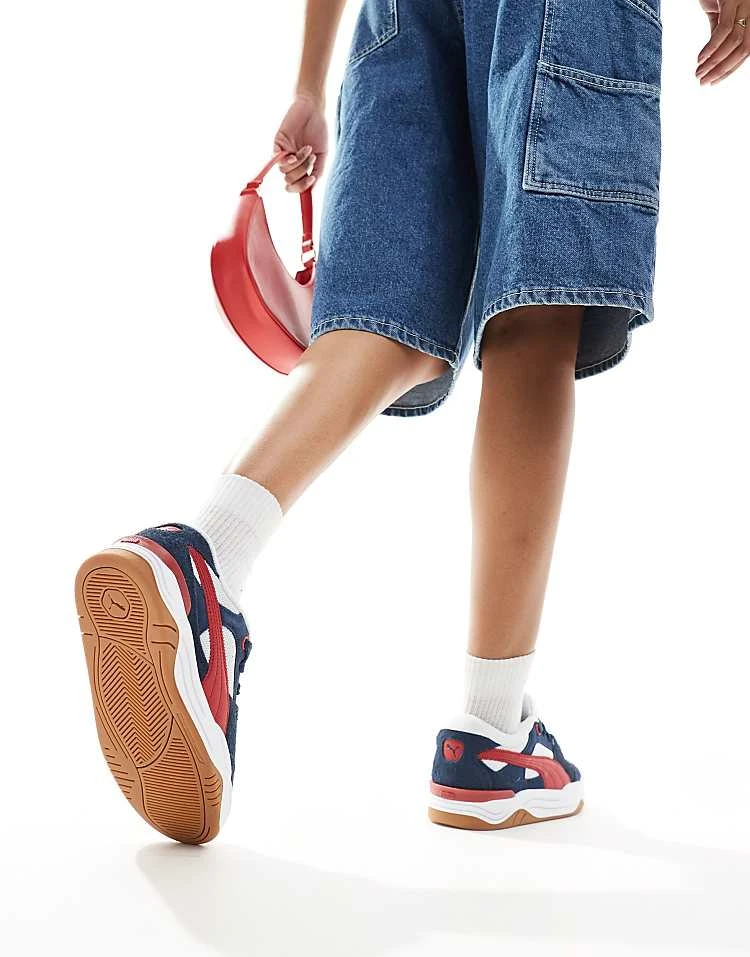 Puma 180 Trainers In Navy And Red For Unisex - Image 5
