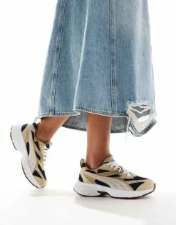 Puma Morphic Trainers In Navy And Brown For Women