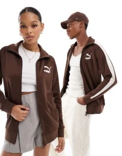 Puma T7 Iconic Track Jacket In Espresso For Unisex Brown
