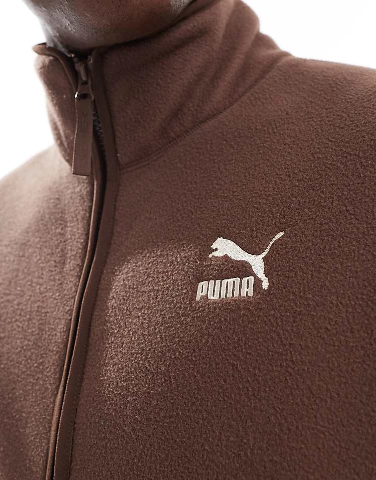 Puma Classics Polar Fleece Vest In Brown For Unisex - Image 4