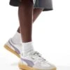 Puma Palermo Leather Trainers In White And Purple For Unisex