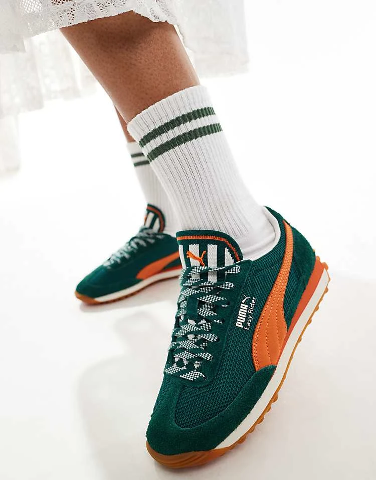 Puma Easy Rider Supertifo Trainers In Green And Orange For Unisex Mid Green - Image 3
