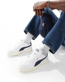 Puma CA Pro Classic Trainers In White And Navy For Unisex