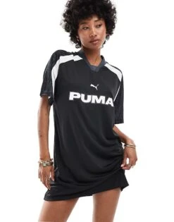 Puma Football Jersey Dress In Black For Women