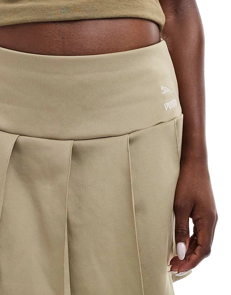 Puma Classics Pleated Mini Skirt In Beige For Women - Image 5
