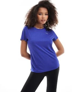 Puma Run Favourites T-shirt In Blue For Women
