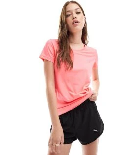 Puma Performance T-shirt In Neon Pink For Women