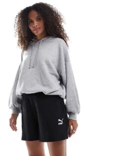 Puma Classics Ribbed Shorts In Black For Women