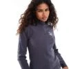Puma Classics Ribbed Half-zip In Grey For Women