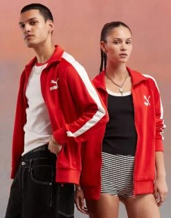 Puma Iconic T7 Track Jacket In Red For Unisex
