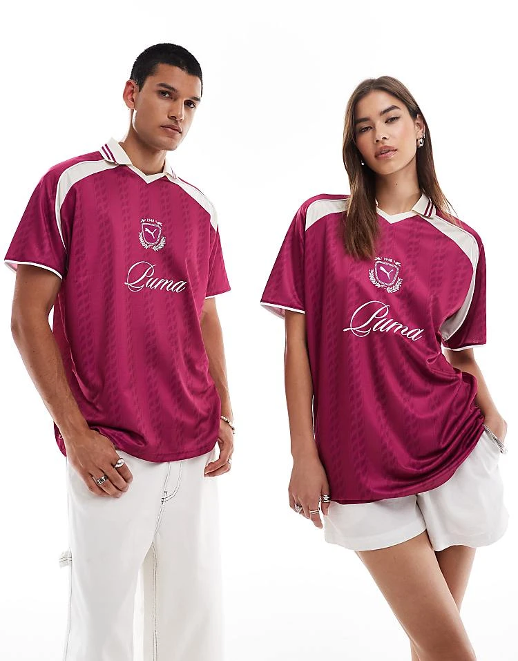 Puma Archieve Print Football Jersey In Pink- Exclusive To ASOS For Unisex - Image 2