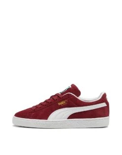 Puma Suede Classic Sneakers In Burgundy And Puma White For Unisex Team Regal Red-puma White