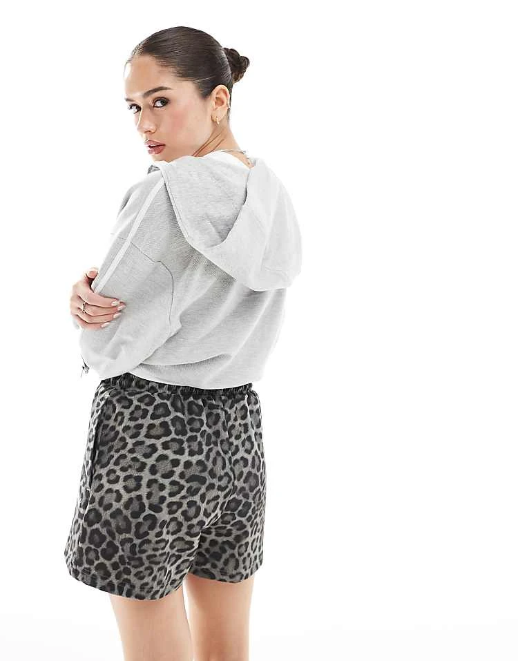 Puma Boxy Shorts In Dark Leopard Print For Women Black - Image 2