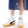 Puma Palermo LaModa Trainers With Tongue In White For Women Black