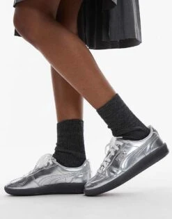 Puma Palermo Trainers In Metallic Silver For Unisex