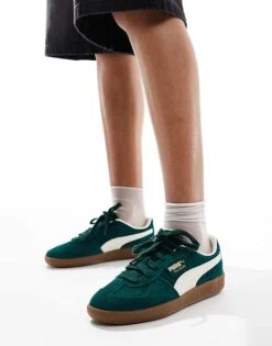 Puma Palermo Trainers In Forest Green For Women Dark Green