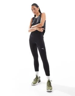 Puma Essential High Waisted Leggings In Black For Women