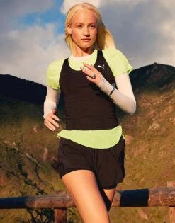 Puma Essential 2 In 1 Racer Tank Top In Black For Women