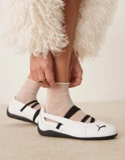 Puma Speedcat Ballet Flats In White For Women