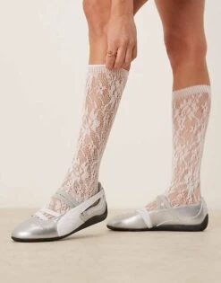 Puma Speedcat Ballet Flats In Silver For Women