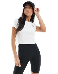 Puma Wardrobe Ess Baby T-shirt In Puma White For Women
