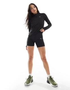 Puma Velocity 5" Tight Running Shorts In Puma Black For Women