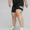 Puma Essentials Logo Short Leggings In Puma Black For Women