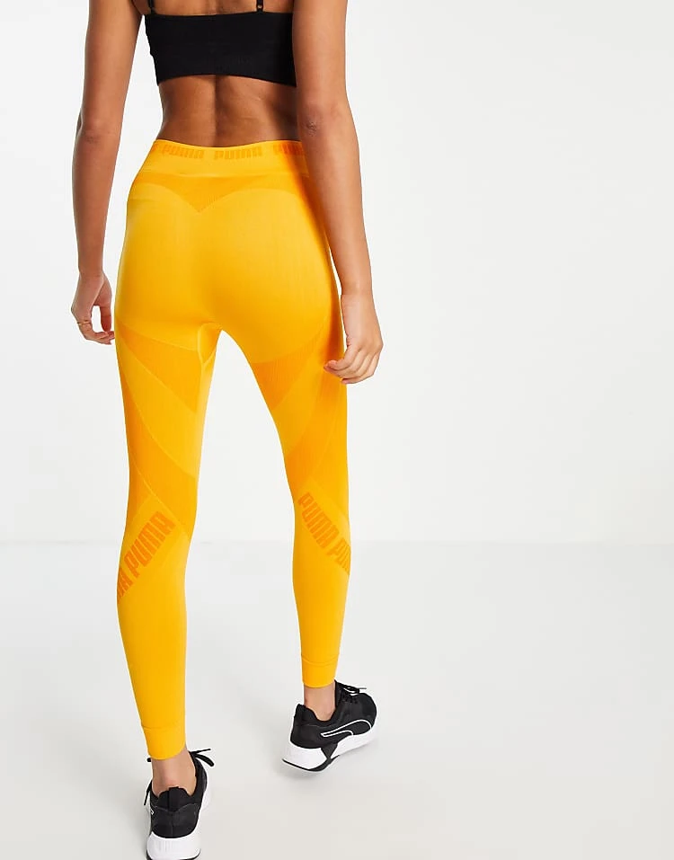 Puma Training Contour Seamless Leggings In Orange For Women Yellow - Image 2
