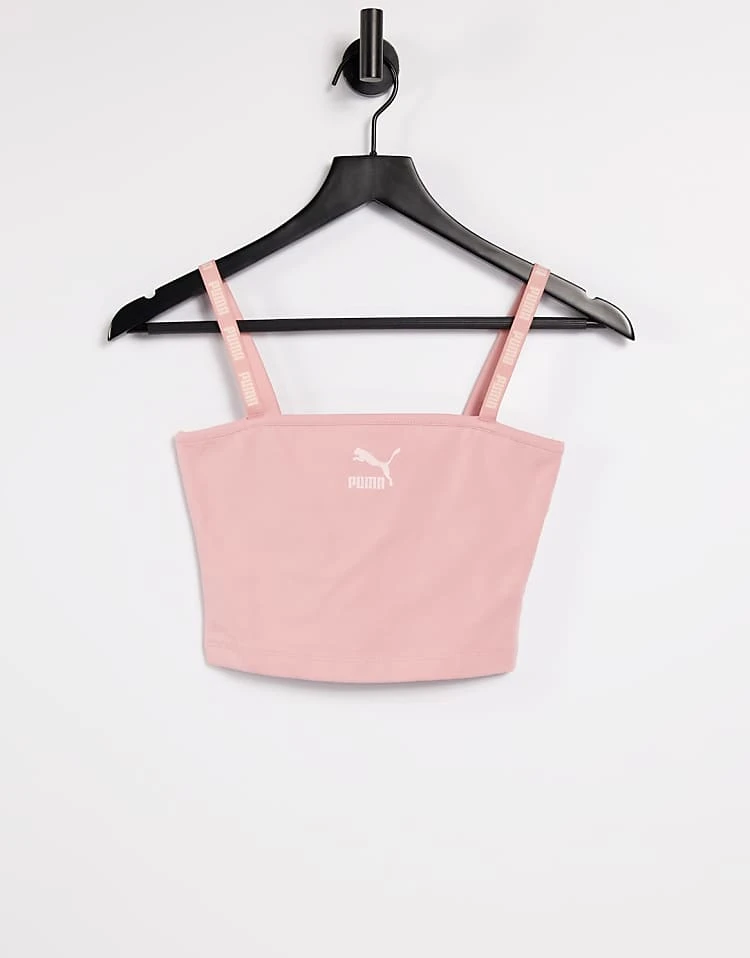 Puma Small Logo Bralette In Rose For Women Bridal Rose - Image 5