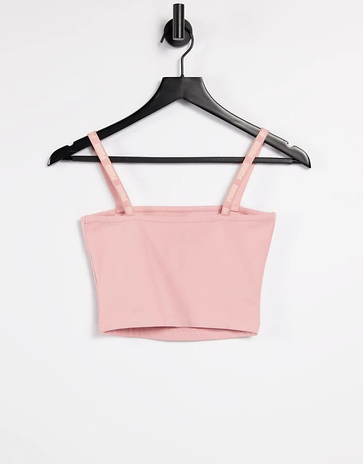Puma Small Logo Bralette In Rose For Women Bridal Rose - Image 2