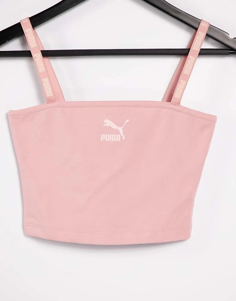 Puma Small Logo Bralette In Rose For Women Bridal Rose - Image 3